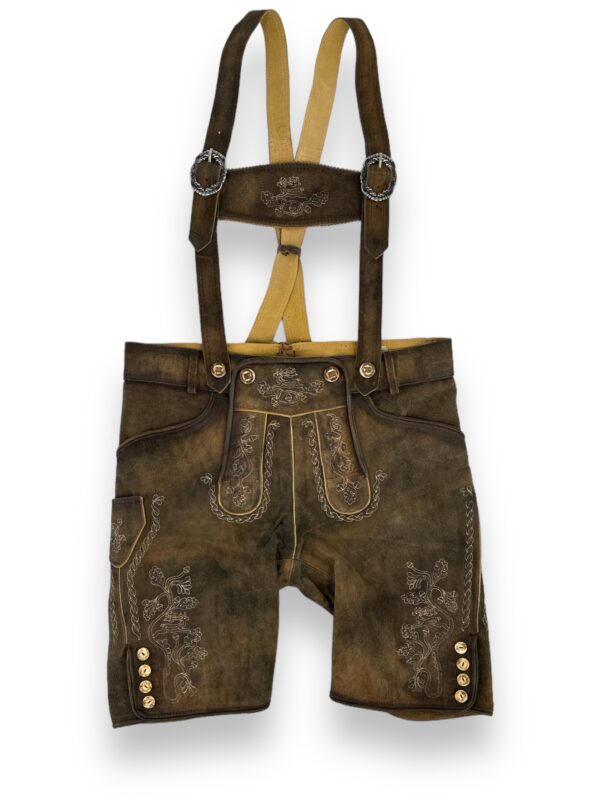 Lederhose Braun Horn-Träger