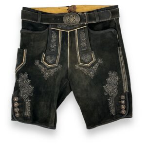 Lederhose Schwarz Horn