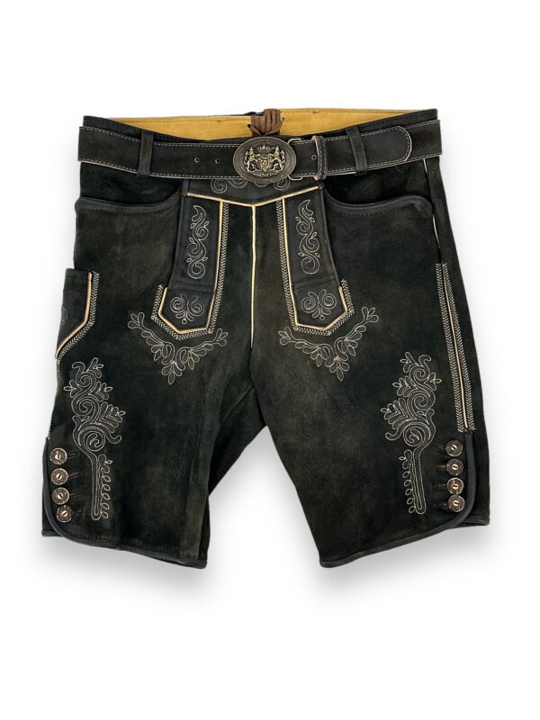 Lederhose Schwarz Horn
