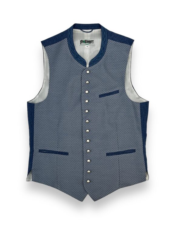Trachtenweste Grau / Blau X-4969