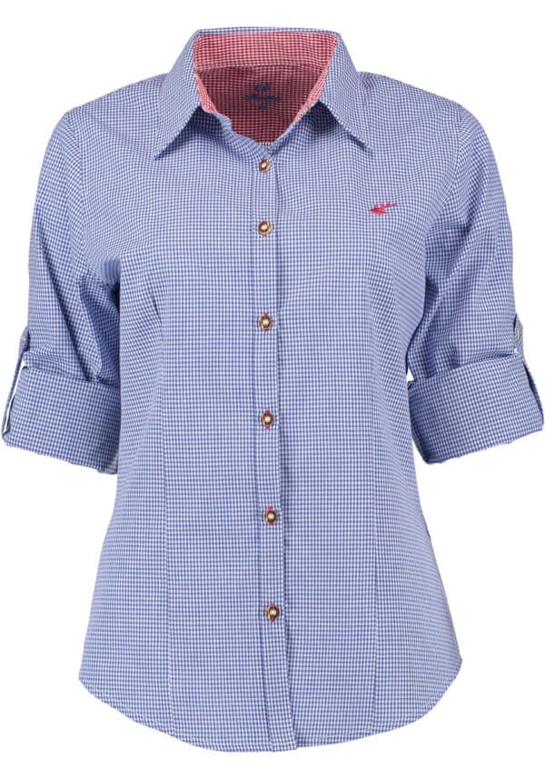 Trachtenbluse Blau 450004-2857 – Bild 2