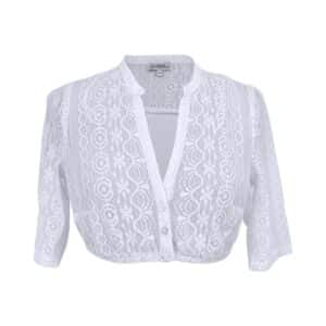 Dirndlbluse aus feiner Spitze in champagnerfarben