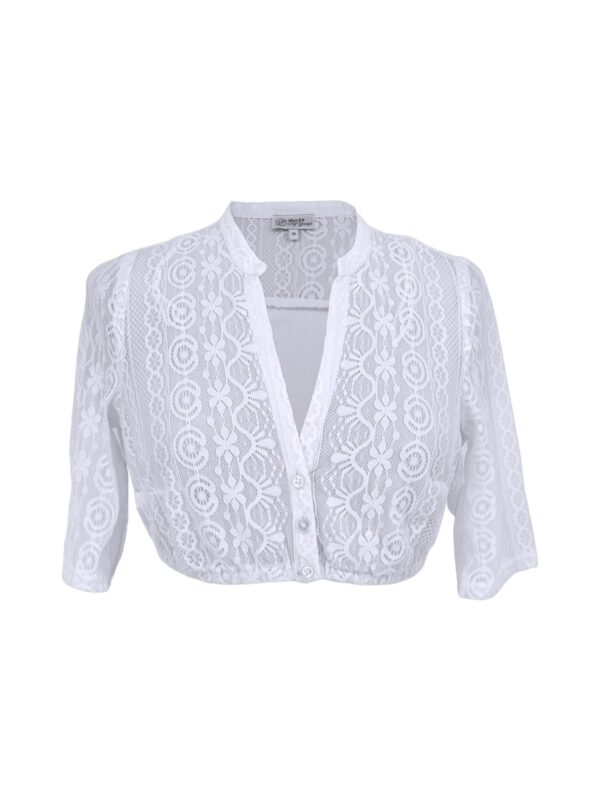 Dirndlbluse aus feiner Spitze in champagnerfarben