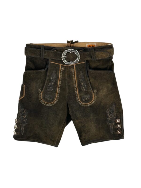 Kinderlederhose mit Gürtel in dunkelbraun