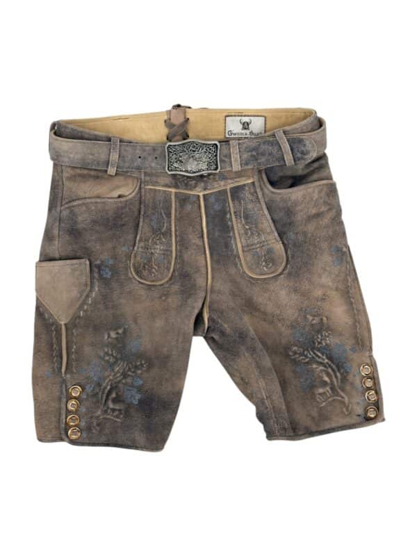 Lederhose in grau und antiker Optik