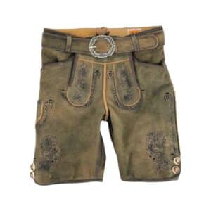 Kinderlederhose mit Gürtel in beige