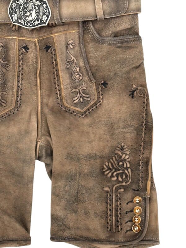 Lederhose Braun Zugersee-zement antik – Bild 2
