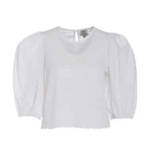 Trachtenbluse mit Puffarm in weiß