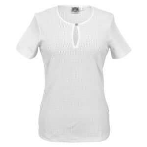 Trachtenshirt in weiß mit feinem Lochmuster