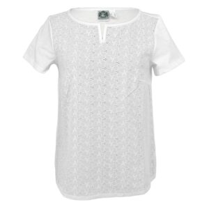 Trachtenshirt in weiß mit Lochmuster