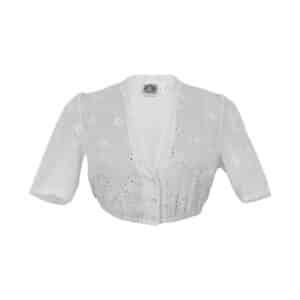 Dirndlbluse in weiß mit Lochstickerei