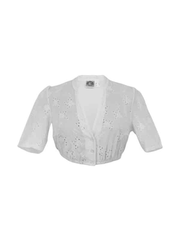 Dirndlbluse in weiß mit Lochstickerei
