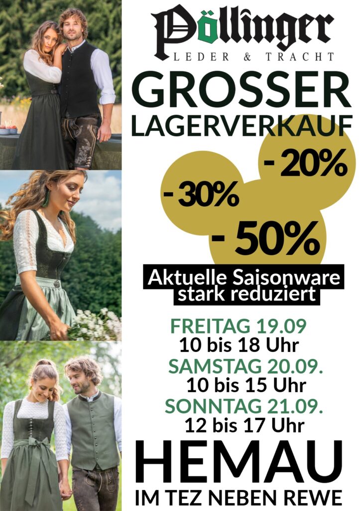 Pöllinger Leder & Tracht - Großer Lagerverkauf! Großer Trachten Lagerverkauf!