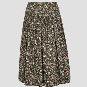 Berwin Trachtenrock florales Muster olivgrün